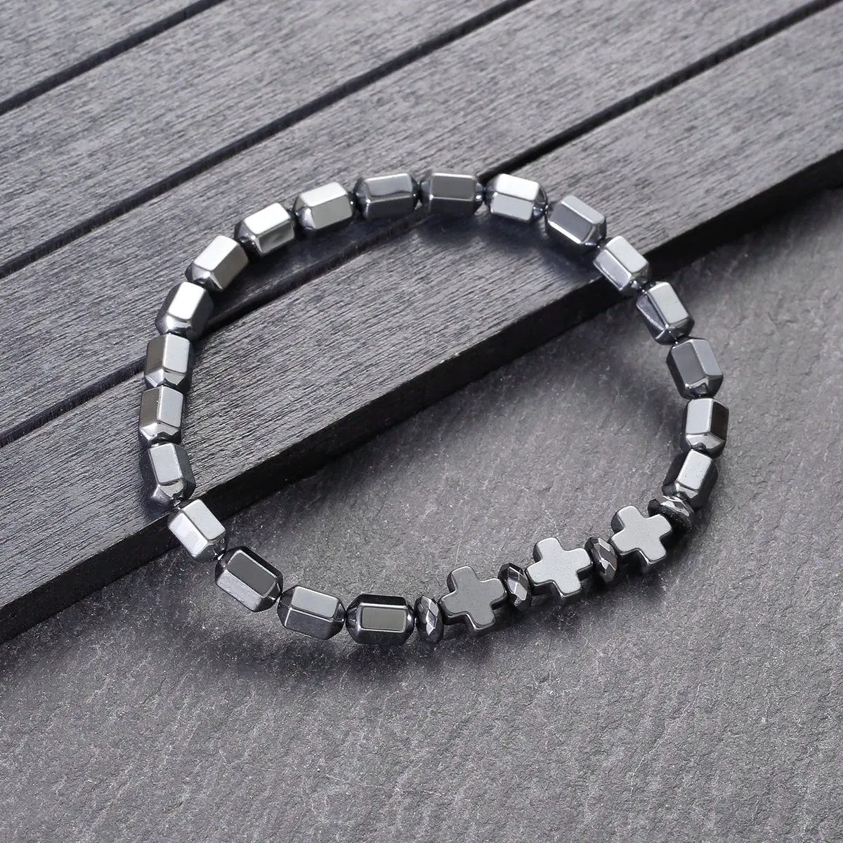 New Arrow Hematite Elastic Bracelet Men Jewelry Armband Heren Fashion Beaded Yoga Bracelet Women Bileklik