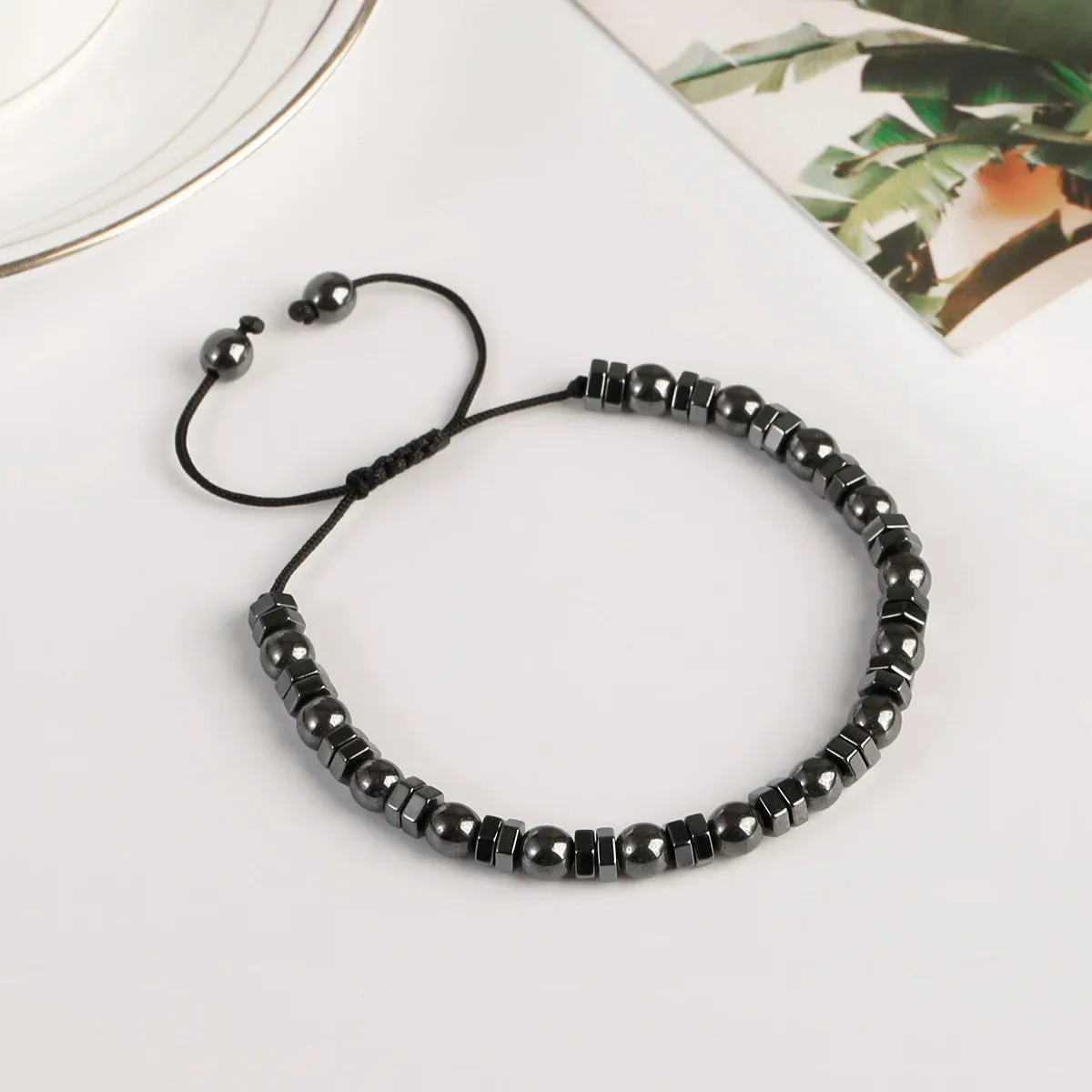 New Arrow Hematite Elastic Bracelet Men Jewelry Armband Heren Fashion Beaded Yoga Bracelet Women Bileklik