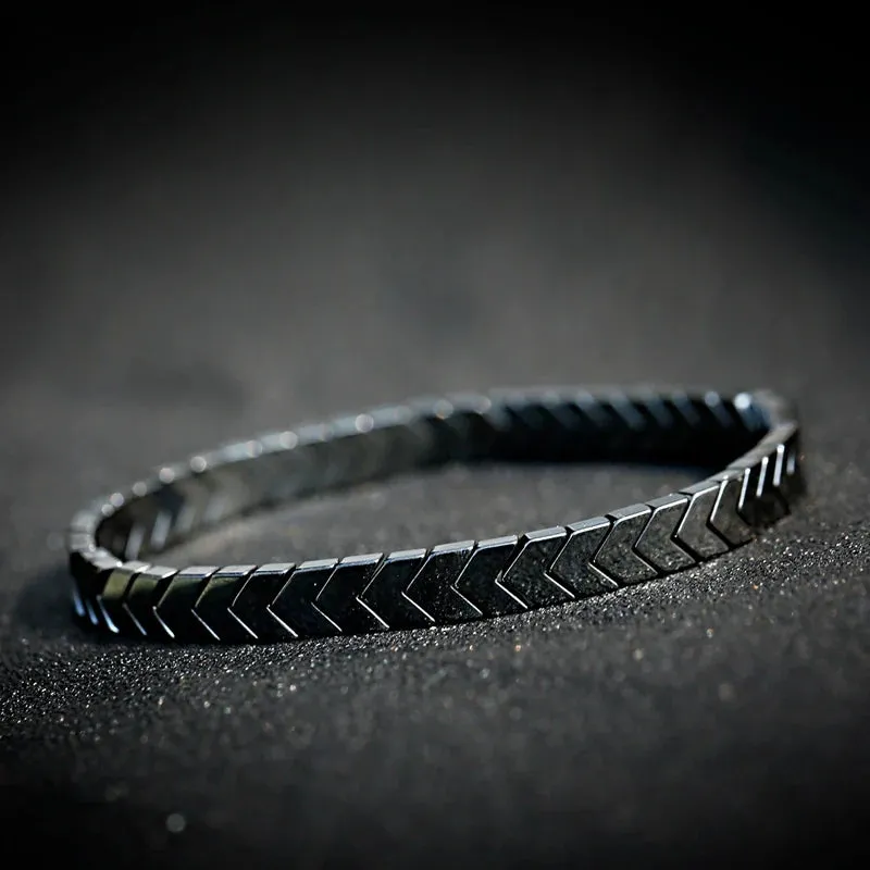 New Arrow Hematite Elastic Bracelet Men Jewelry Armband Heren Fashion Beaded Yoga Bracelet Women Bileklik