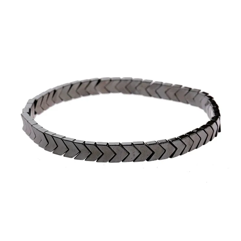 New Arrow Hematite Elastic Bracelet Men Jewelry Armband Heren Fashion Beaded Yoga Bracelet Women Bileklik