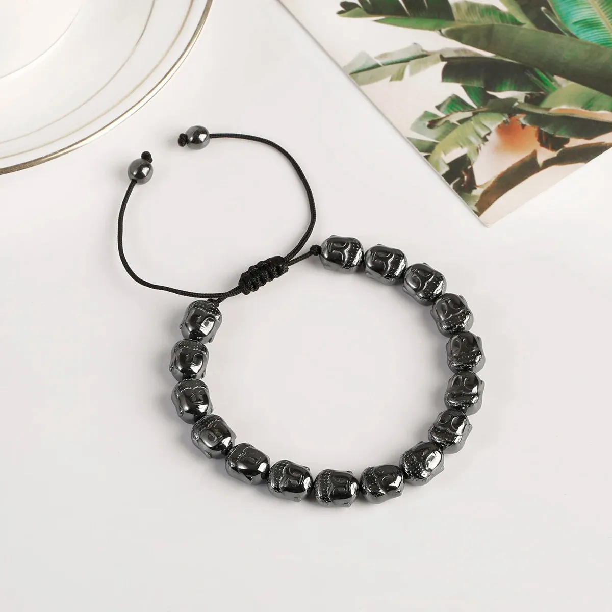 New Arrow Hematite Elastic Bracelet Men Jewelry Armband Heren Fashion Beaded Yoga Bracelet Women Bileklik