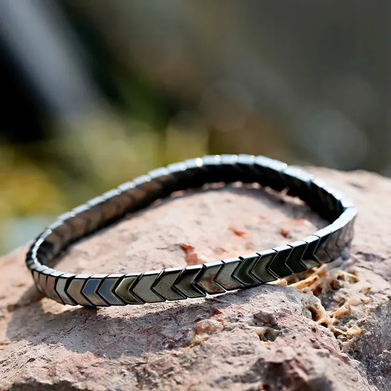 New Arrow Hematite Elastic Bracelet Men Jewelry Armband Heren Fashion Beaded Yoga Bracelet Women Bileklik
