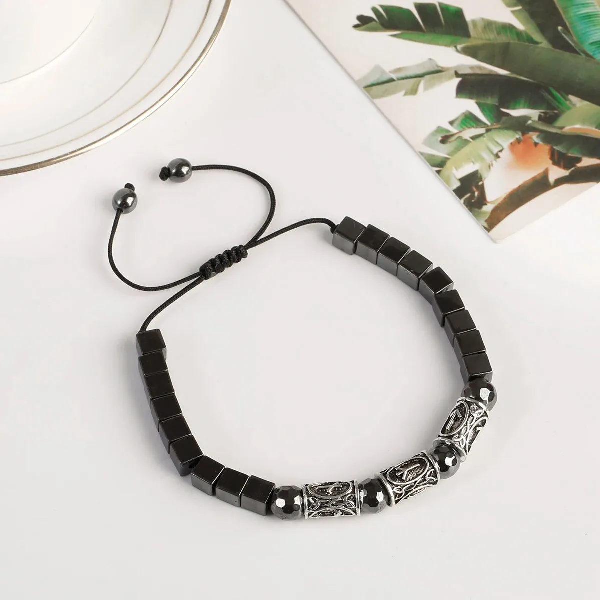 New Arrow Hematite Elastic Bracelet Men Jewelry Armband Heren Fashion Beaded Yoga Bracelet Women Bileklik