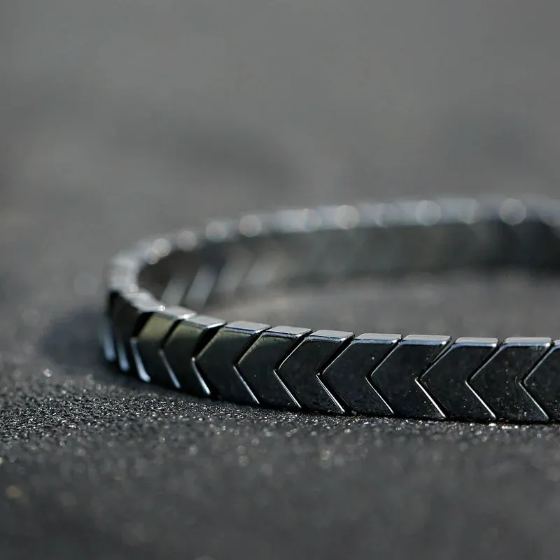 New Arrow Hematite Elastic Bracelet Men Jewelry Armband Heren Fashion Beaded Yoga Bracelet Women Bileklik