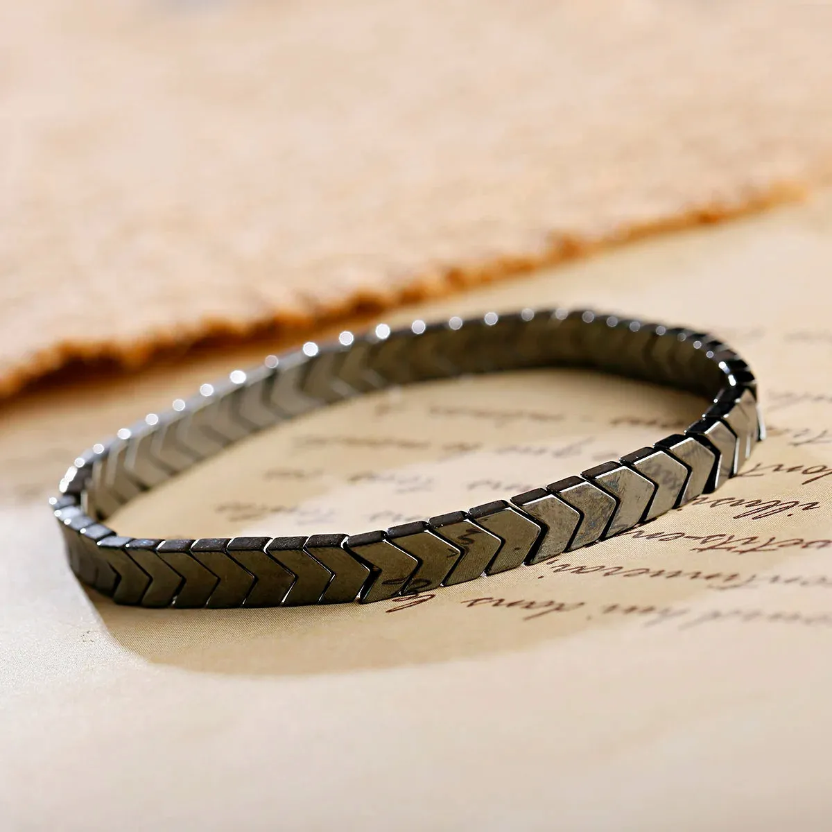 New Arrow Hematite Elastic Bracelet Men Jewelry Armband Heren Fashion Beaded Yoga Bracelet Women Bileklik