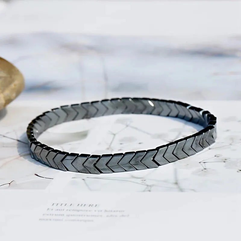 New Arrow Hematite Elastic Bracelet Men Jewelry Armband Heren Fashion Beaded Yoga Bracelet Women Bileklik