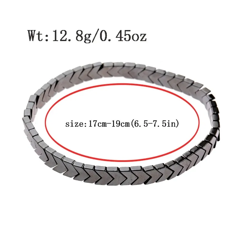 New Arrow Hematite Elastic Bracelet Men Jewelry Armband Heren Fashion Beaded Yoga Bracelet Women Bileklik