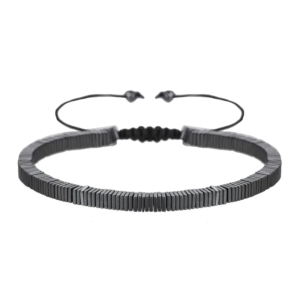 New Arrow Hematite Elastic Bracelet Men Jewelry Armband Heren Fashion Beaded Yoga Bracelet Women Bileklik