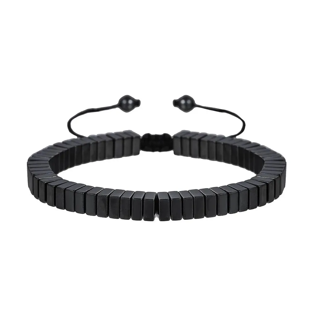 New Arrow Hematite Elastic Bracelet Men Jewelry Armband Heren Fashion Beaded Yoga Bracelet Women Bileklik