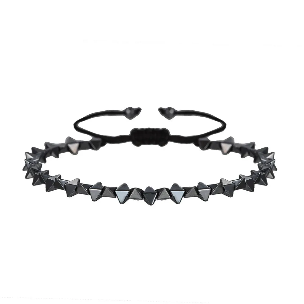 New Arrow Hematite Elastic Bracelet Men Jewelry Armband Heren Fashion Beaded Yoga Bracelet Women Bileklik