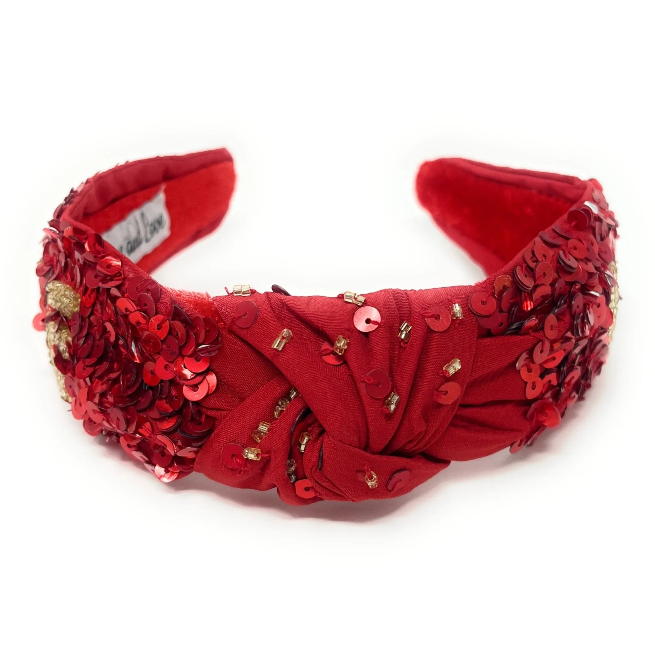 New! LOVE Sequin Red Knot Headband