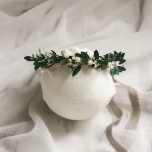 Newborn Flower Crown MOUNTAIN DAYSY EUCALYPTUS