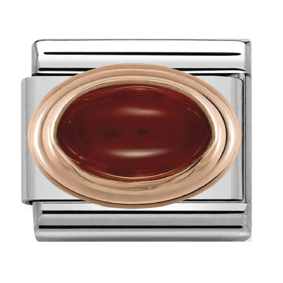 NOMINATION Charm Rose Gold Oval Garnet