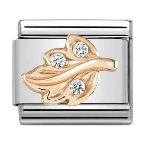 NOMINATION Link Rose Gold and CZ Leaf