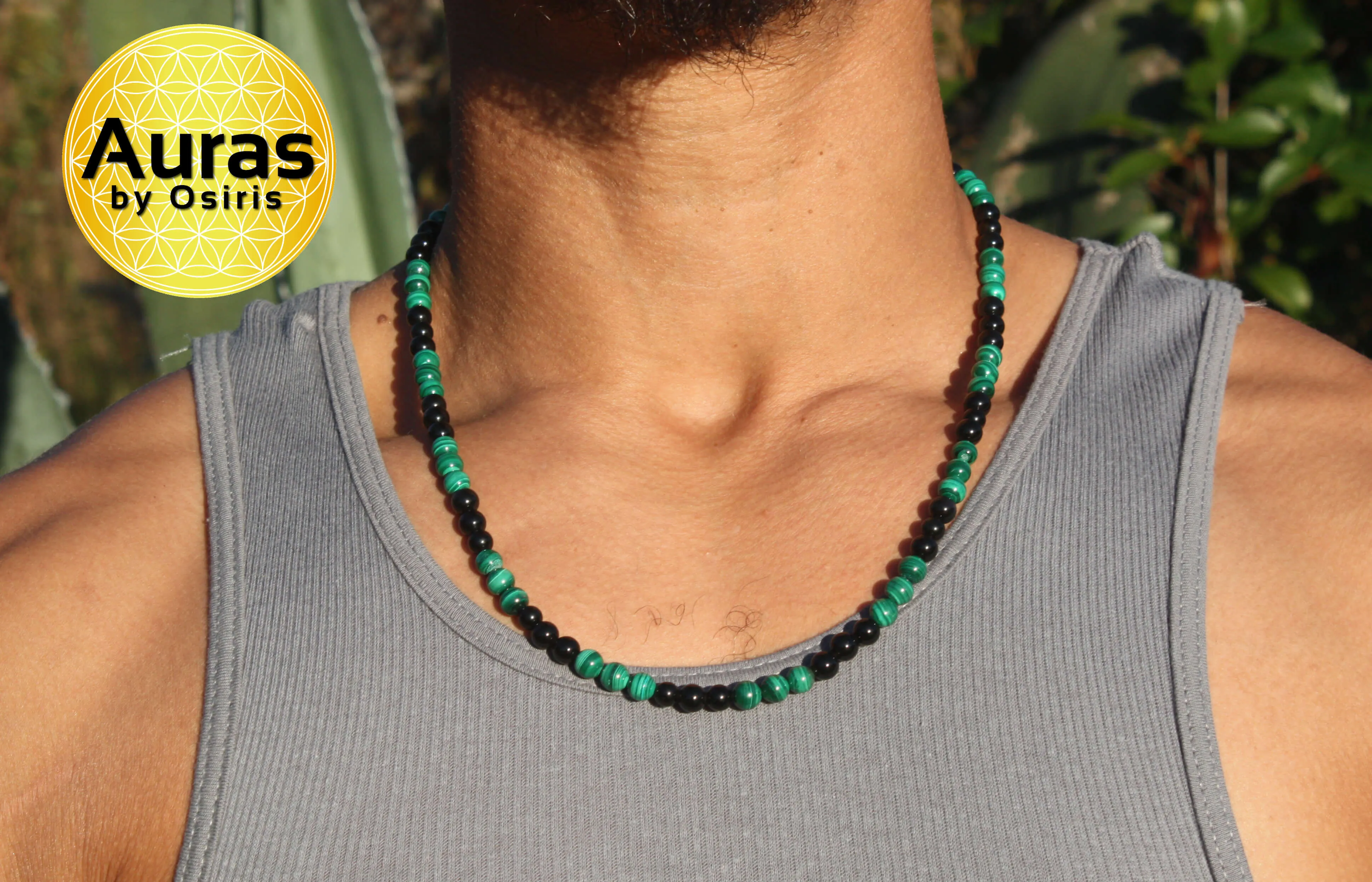 Obsidian & Malachite Necklace