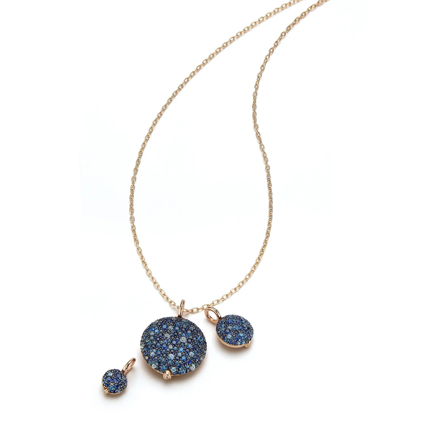 OC X WF 18K MEDIUM BLUE SAPPHIRE PEBBLE LOCKET