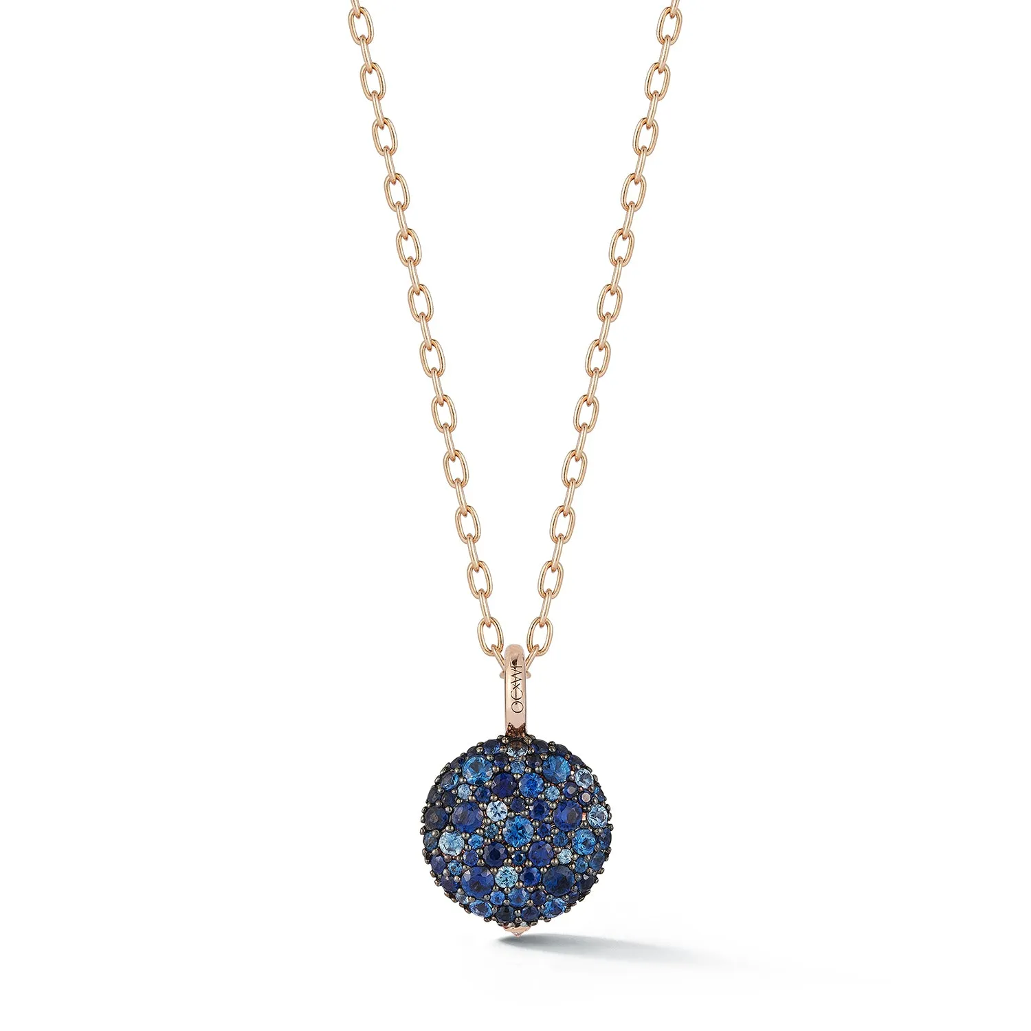 OC X WF 18K MEDIUM BLUE SAPPHIRE PEBBLE LOCKET