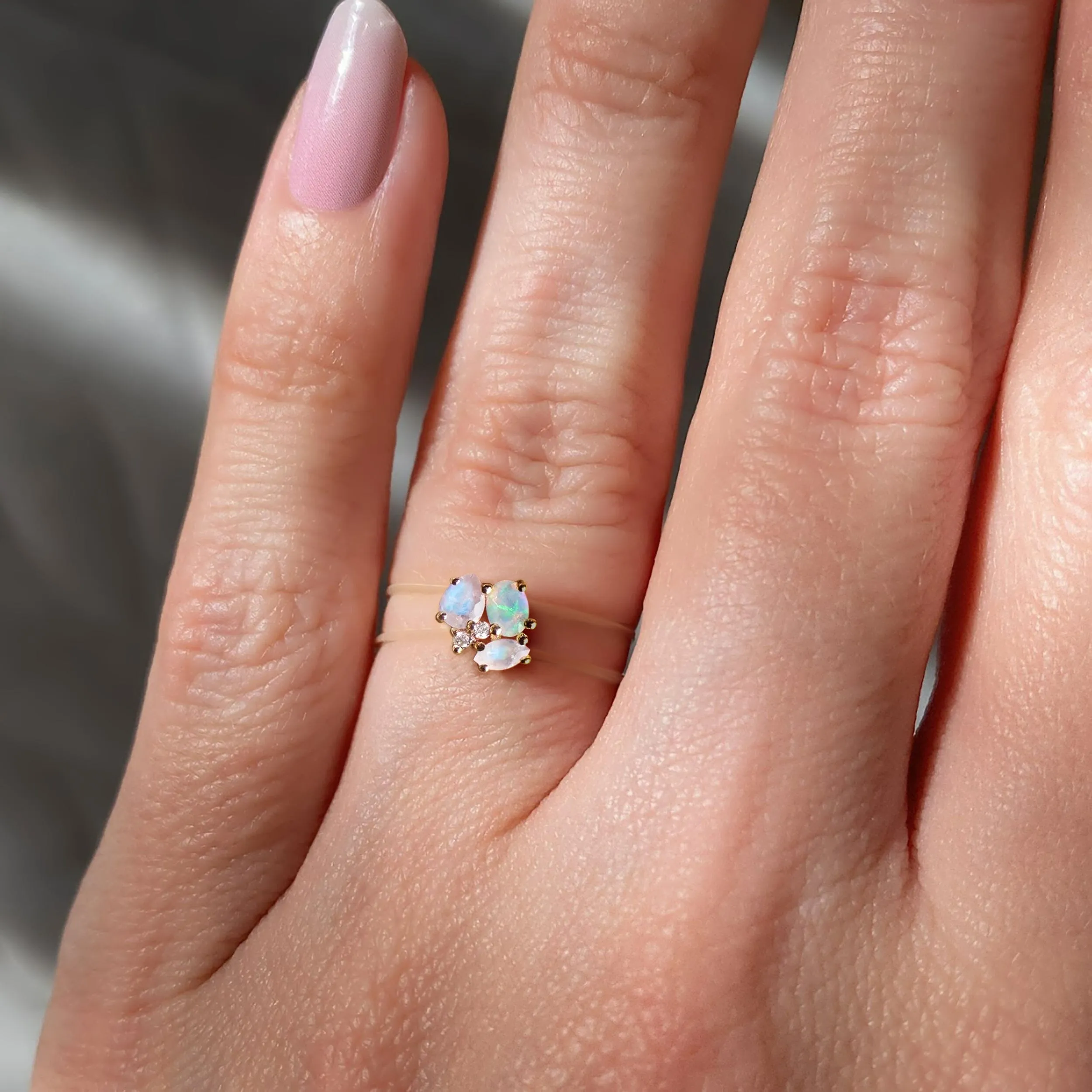 Opal Moonstone Ring - Floating Orion