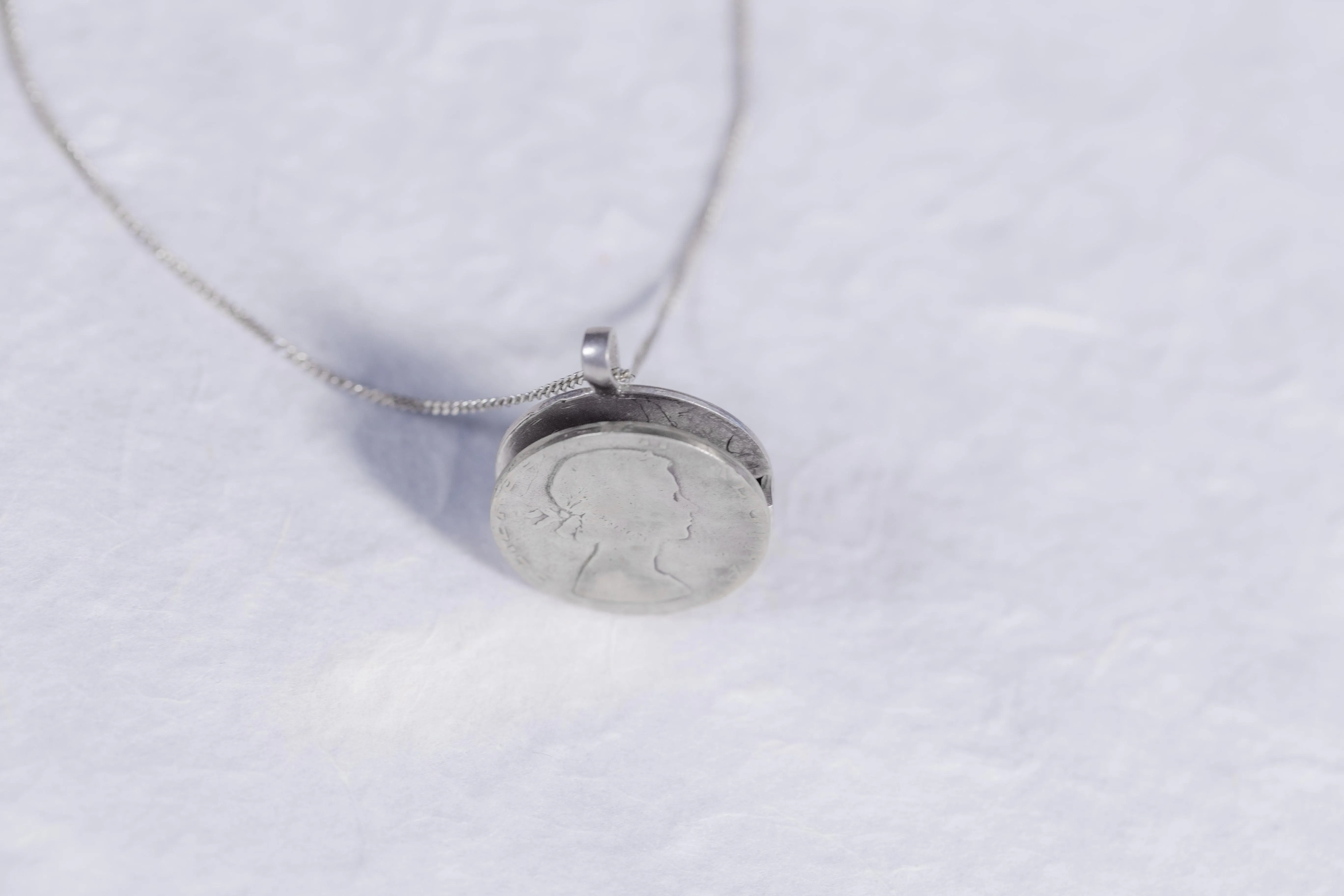Open Silver Coin Diffuser Locket