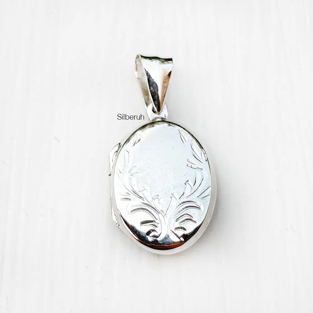 Oval Silver Locket Pendant