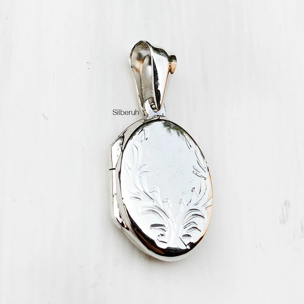 Oval Silver Locket Pendant