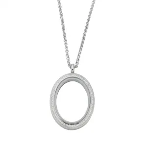 Oval White Topaz Locket With Chain