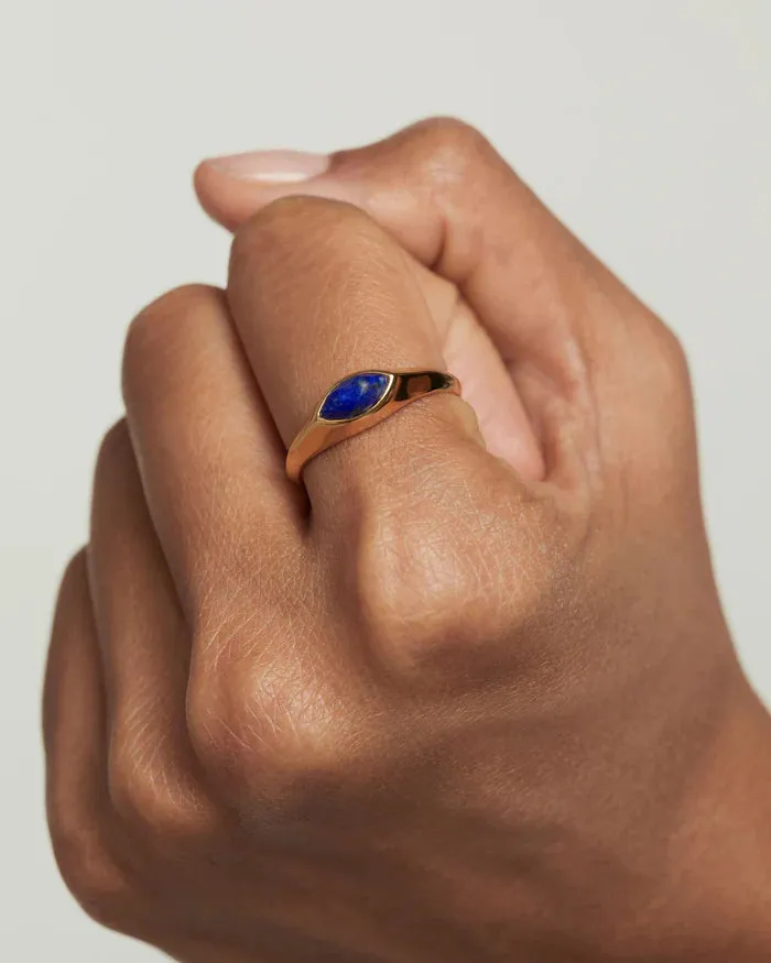 PD Paola Lapis Lazuli Nomad Stamp Ring, Gold