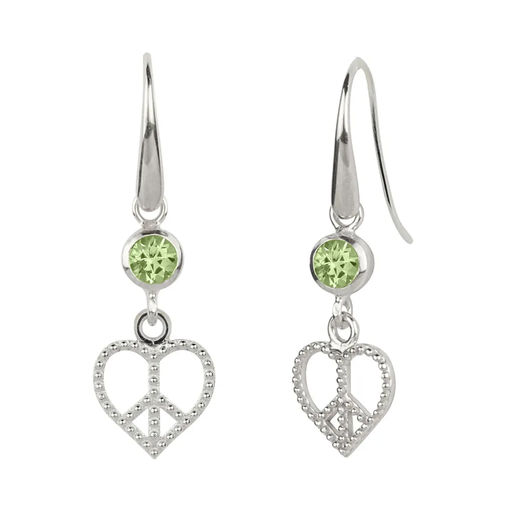 Peace Heart Drop Earrings