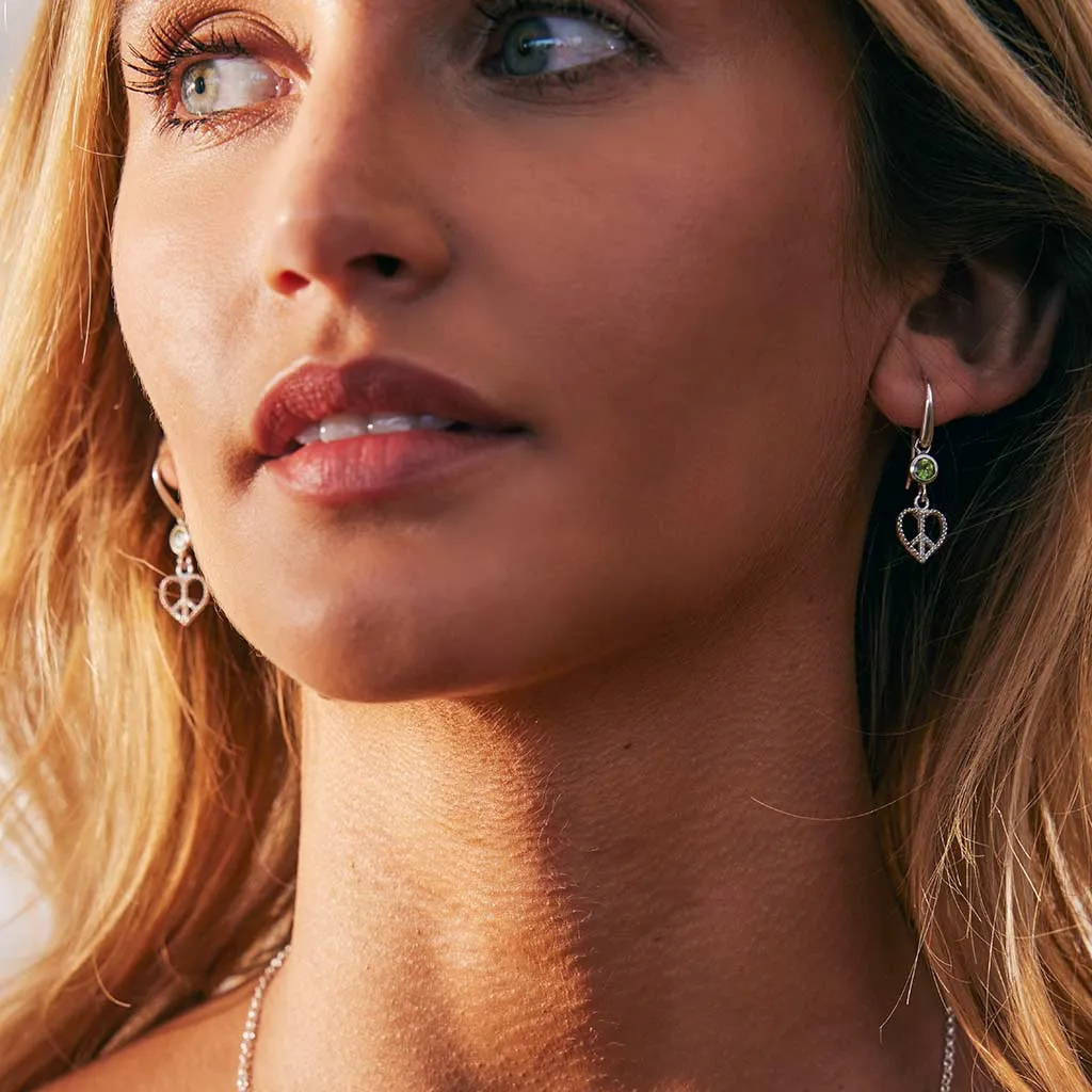 Peace Heart Drop Earrings
