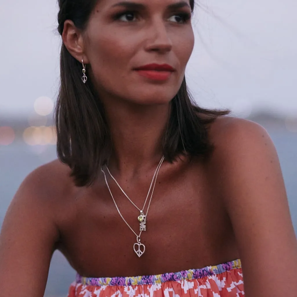 Peace Heart Drop Earrings