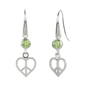 Peace Heart Drop Earrings