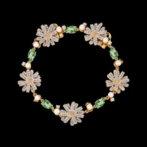 Peridot Daisy Diamond Bracelet