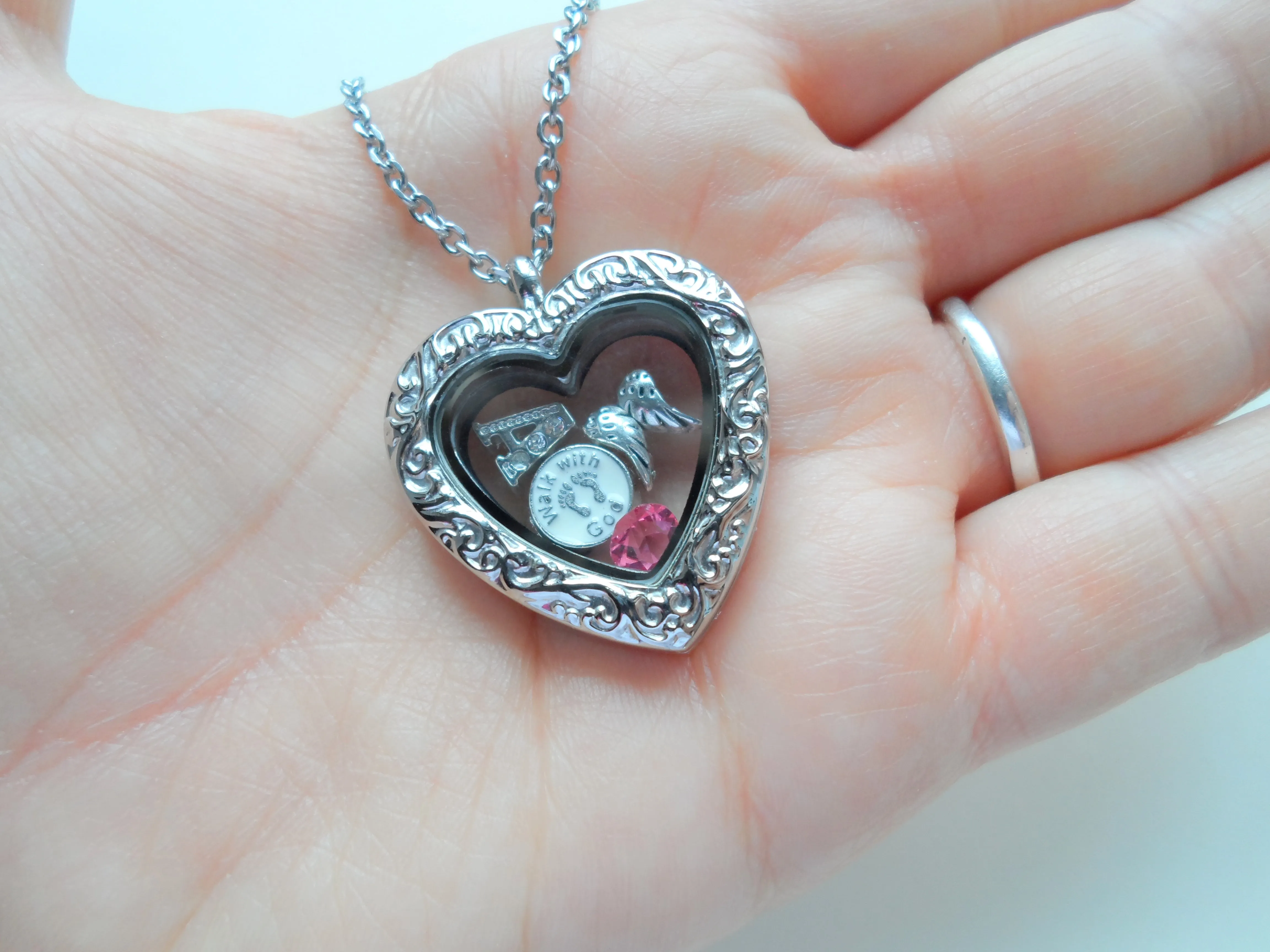Personalized Forever in My Heart Stainless Steel Heart Locket Necklace for Infant Loss Memorial - by Jewelry Everyday