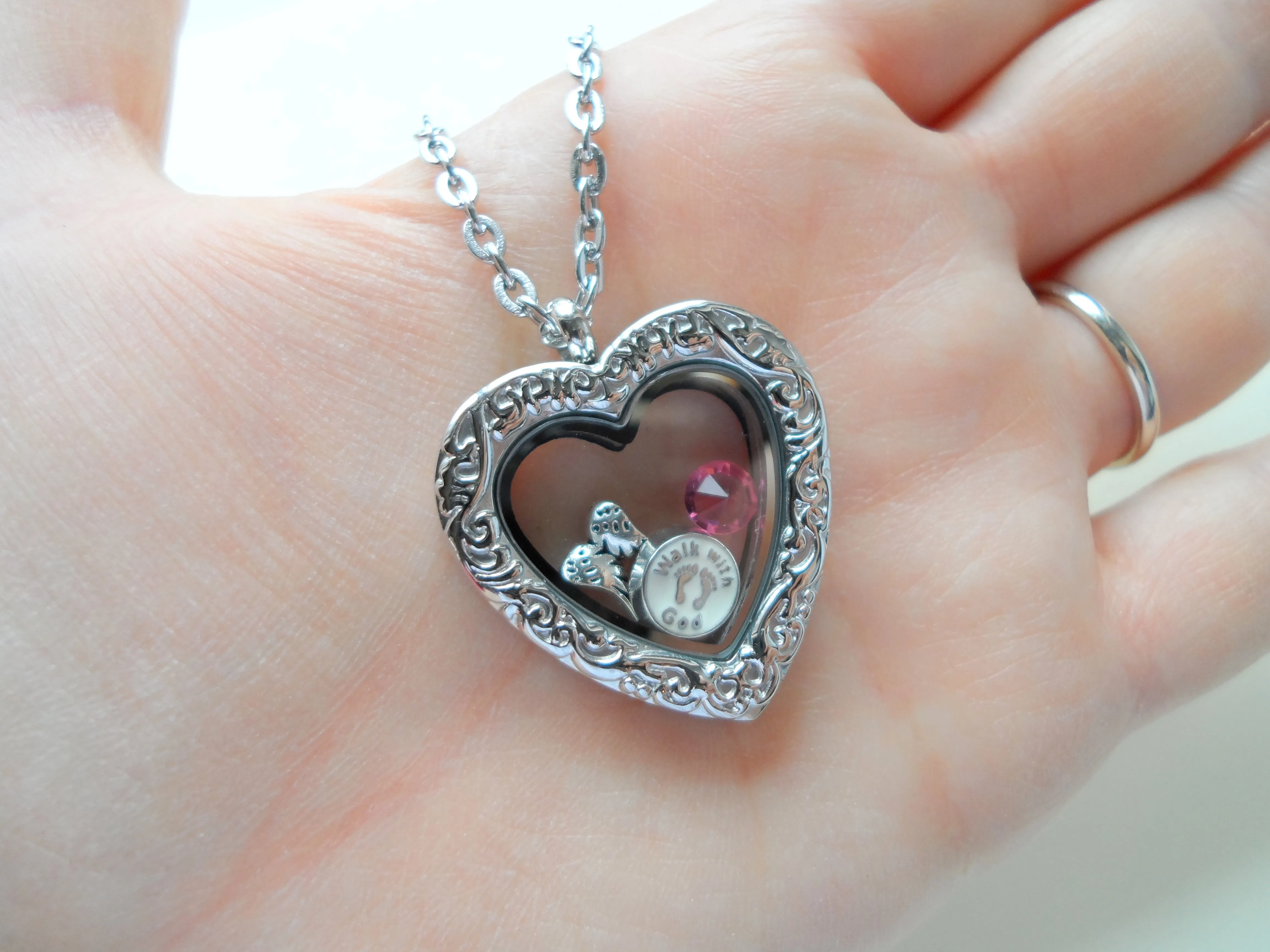 Personalized "Forever in My Heart" Stainless Steel Large Heart Locket Necklace for Baby Loss Memorial - by Jewelry Everyday