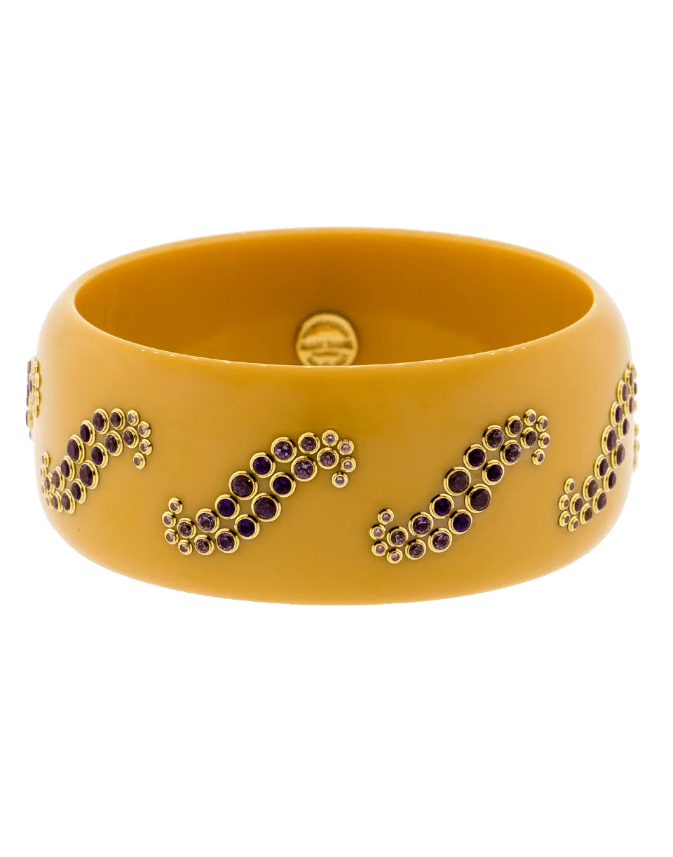 Pink Sapphire, Amethyst, and Garnet Bakelite Bangle