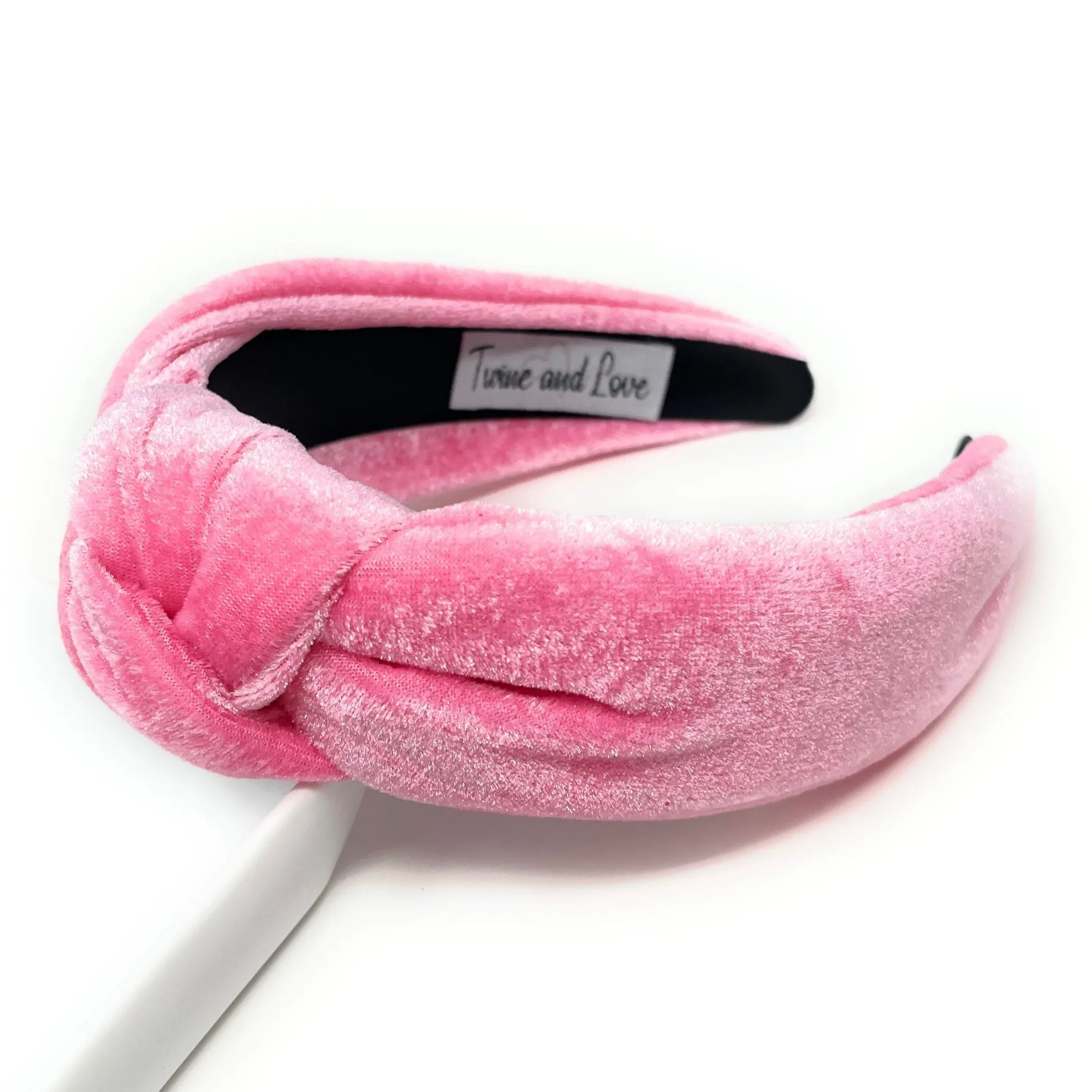 Pink Solid Velour Knot Headband