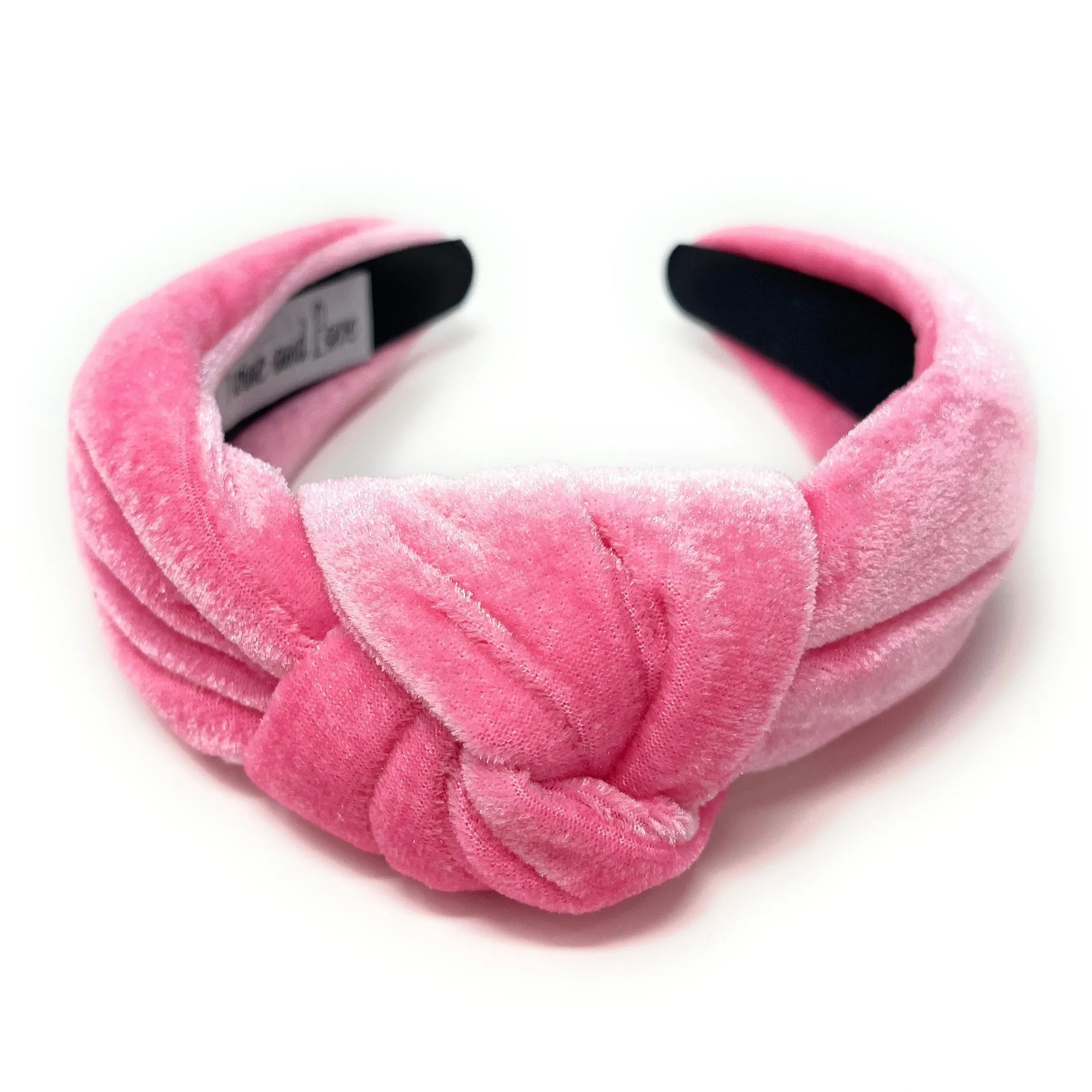 Pink Solid Velour Knot Headband
