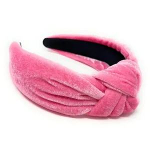 Pink Solid Velour Knot Headband