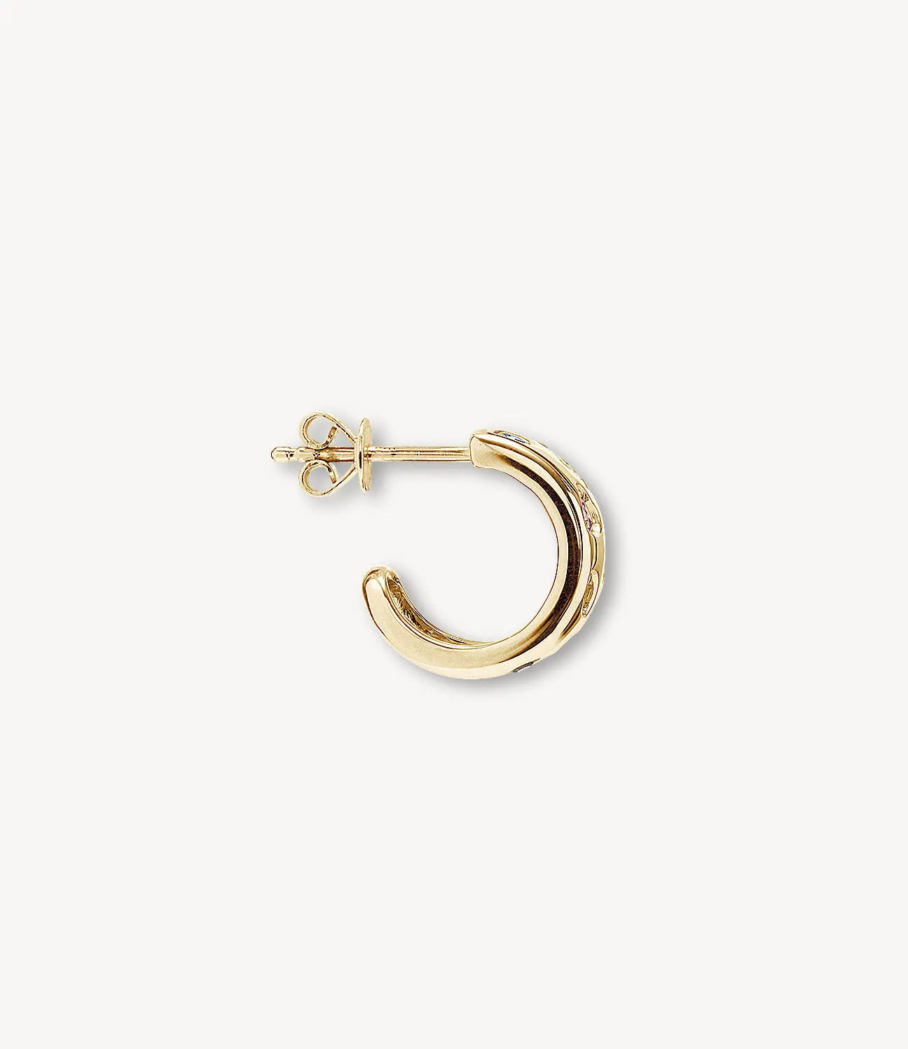 Rainbow Sapphire & Diamond Confetti Hoop Earrings
