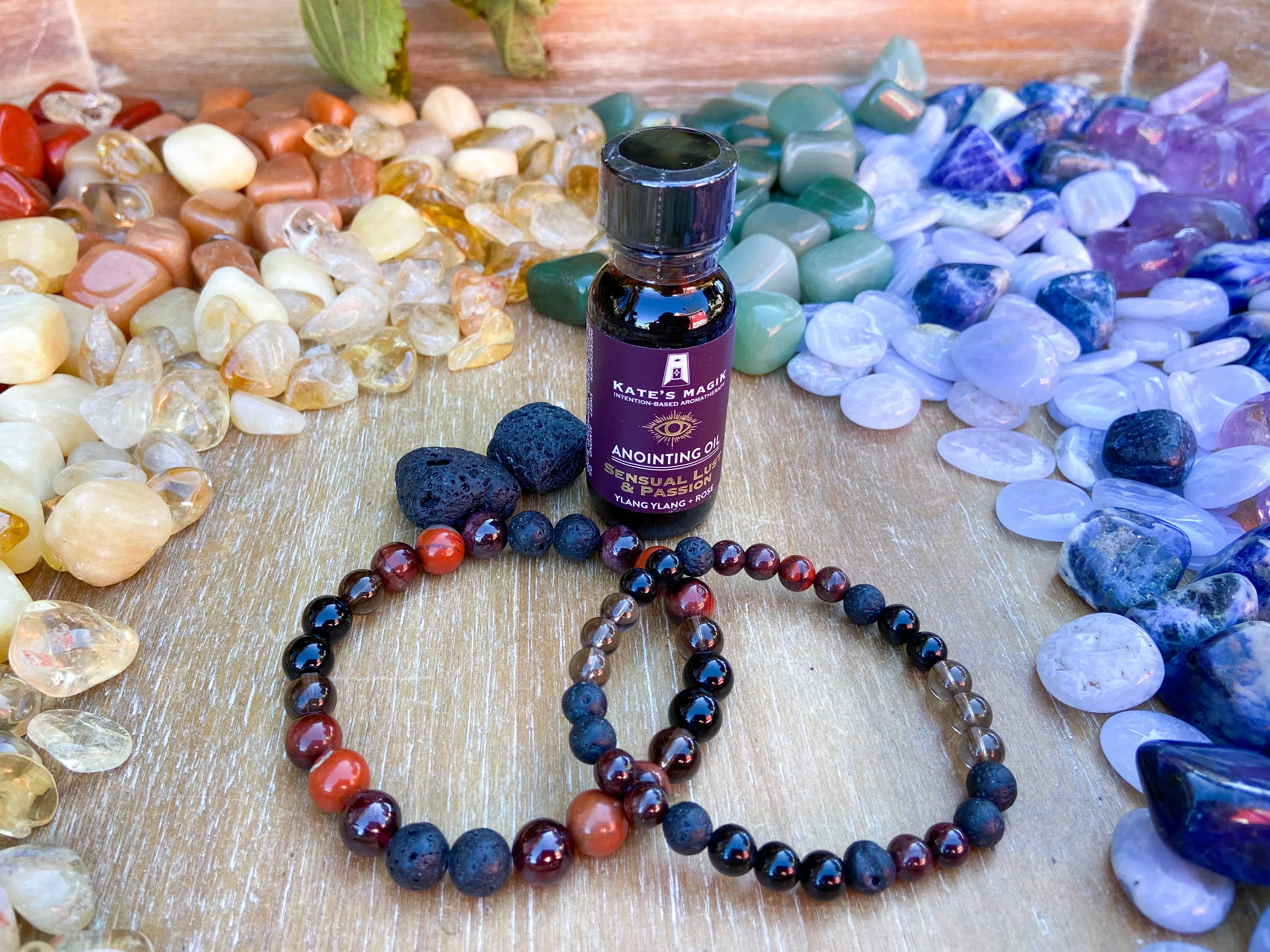 Root Chakra || Smoky Quartz, Garnet, Red Tiger's Eye & Red Brecciated Jasper || 8mm & 6mm