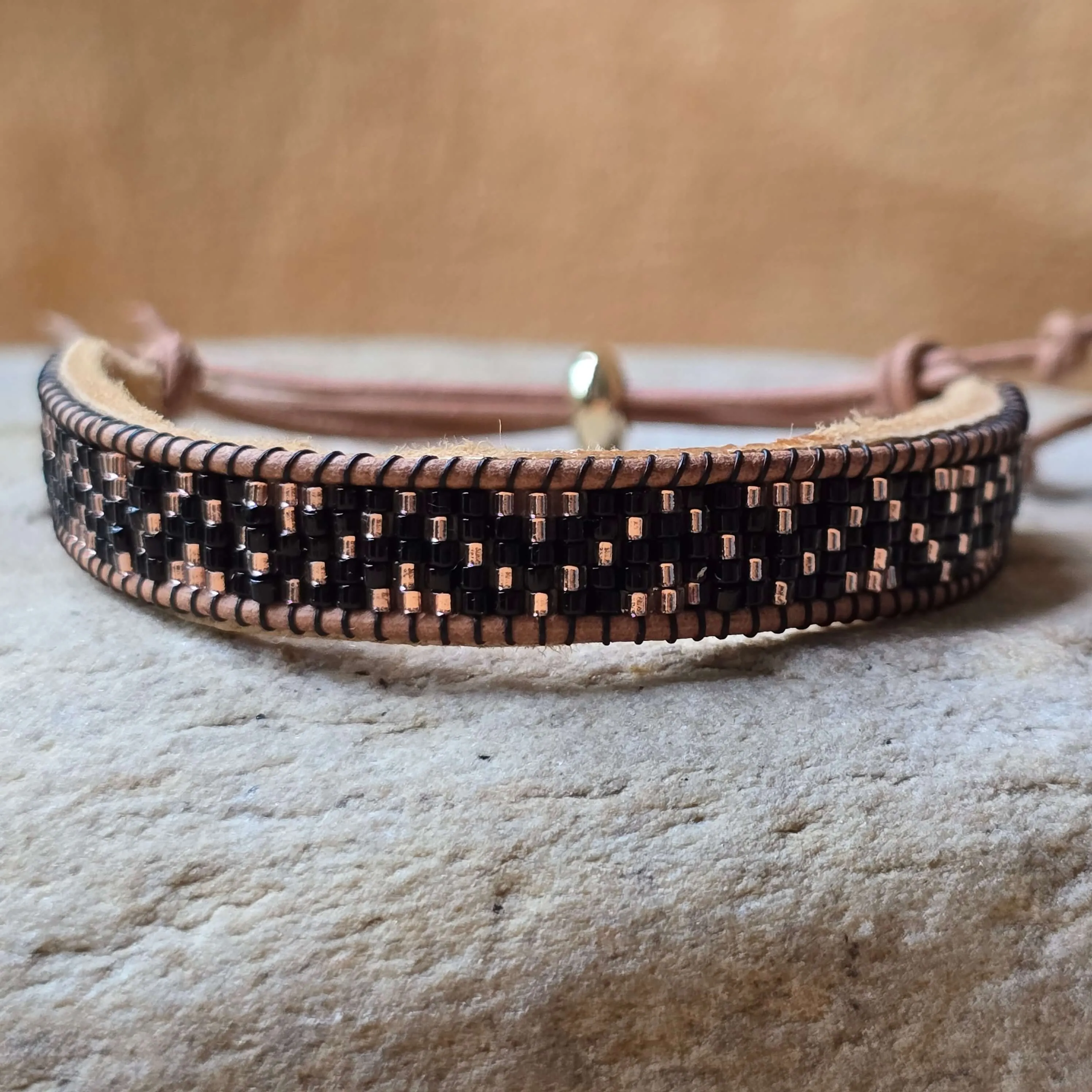 Rooted Radiance Tipi Garnet Small Beaded Cuff Bracelet