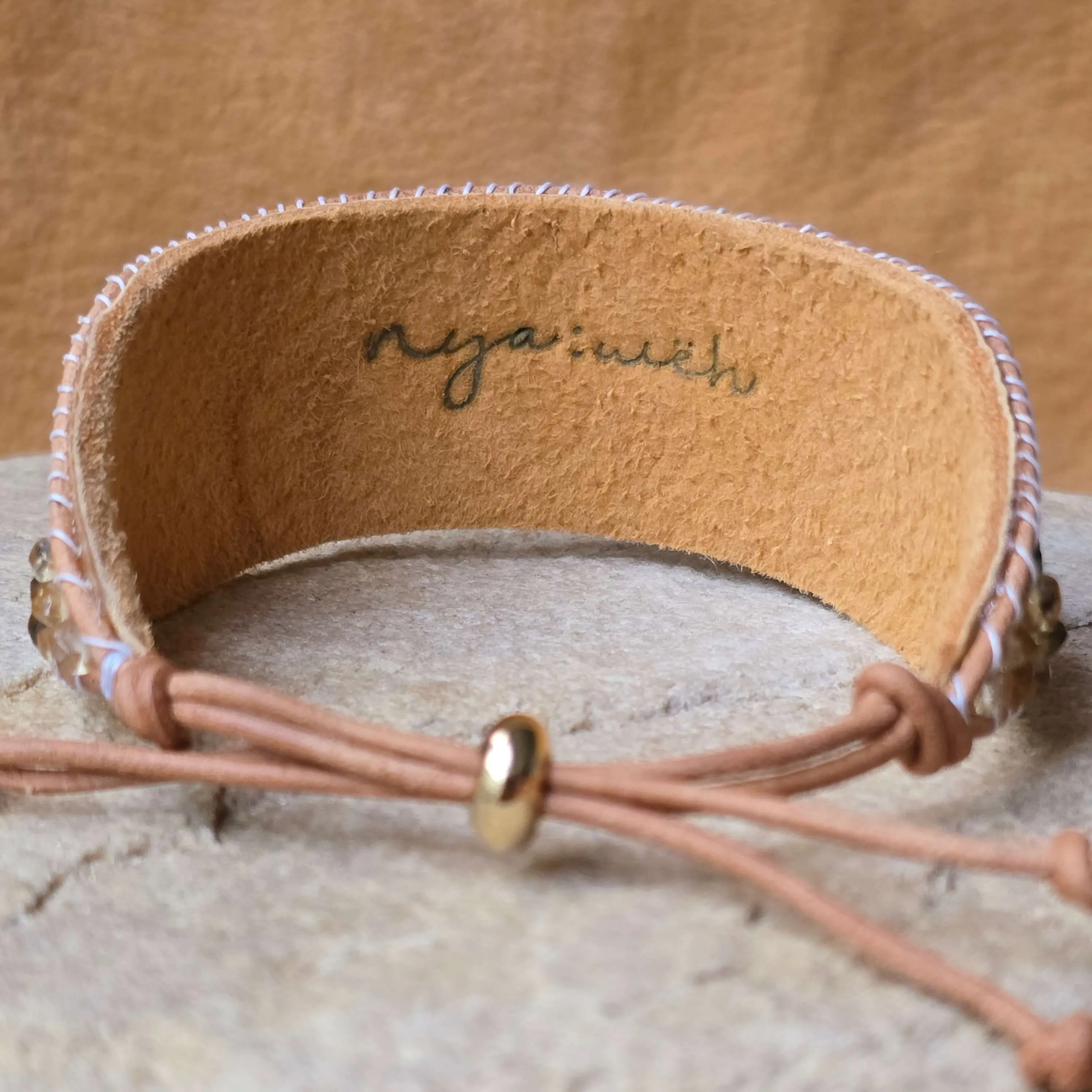 Rooted Radiance Tipi Garnet Small Beaded Cuff Bracelet