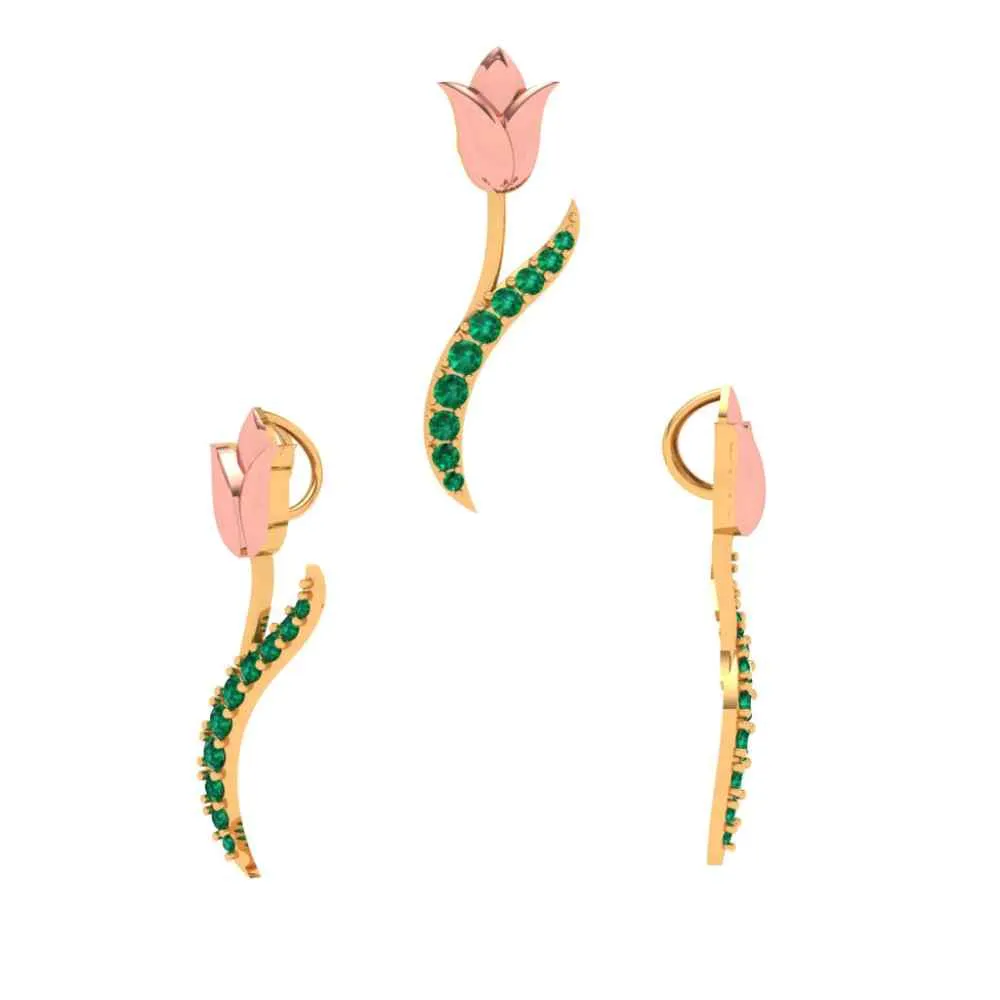 Rosy Motif Gold Pendant