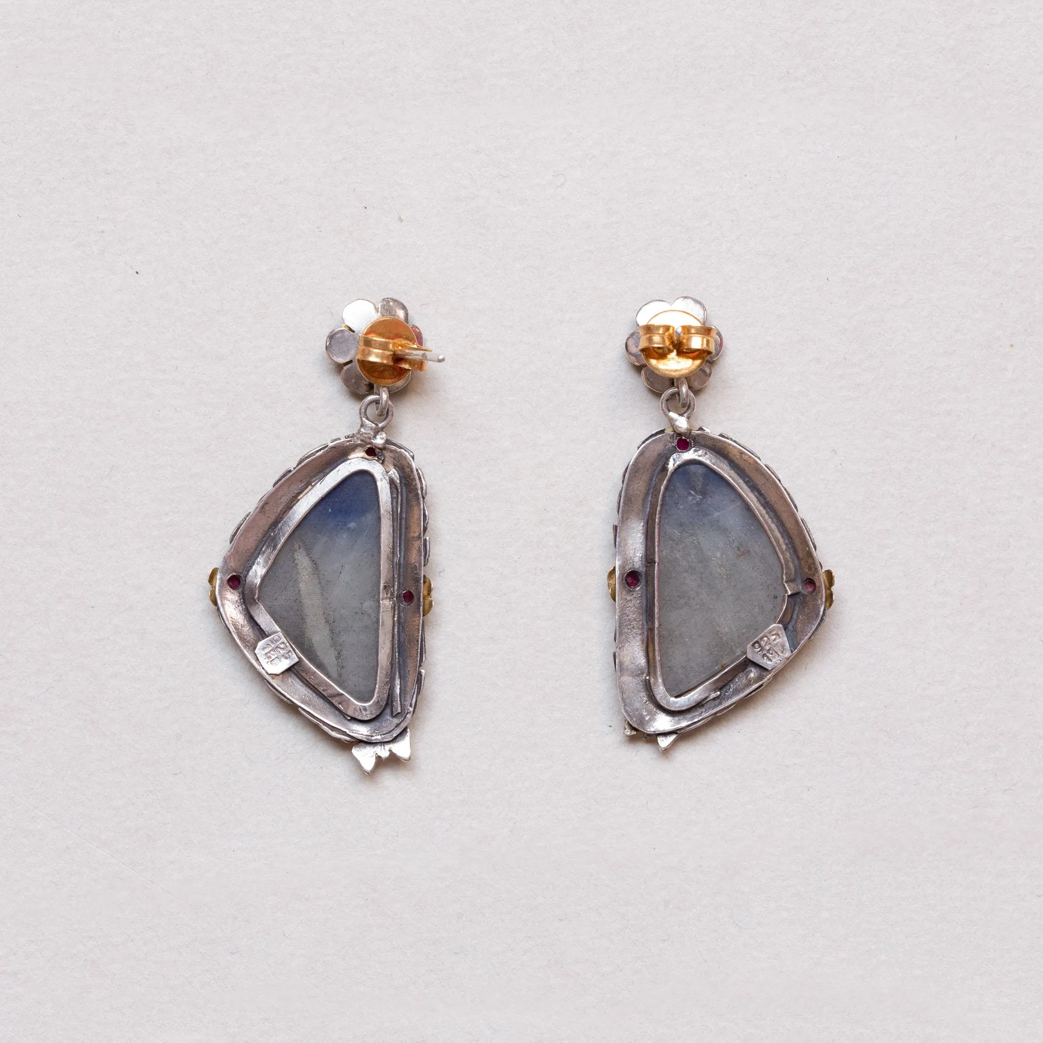 Sapphire Diamond Tourmaline Earrings