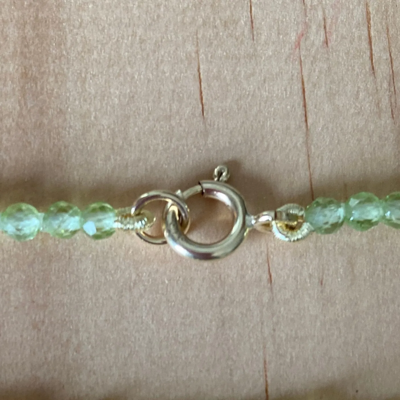 Solid 9 Carat Yellow Gold Peridot Bracelet