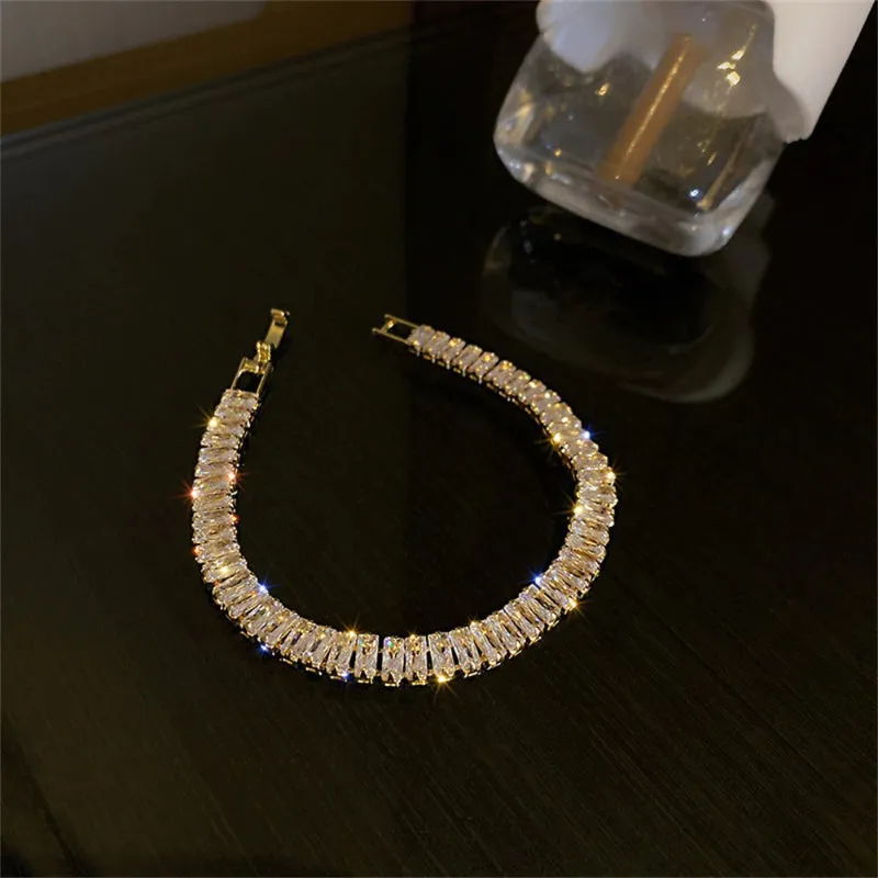 Sparkling Multi-style Zircon Bejeweled Tennis Bracelets