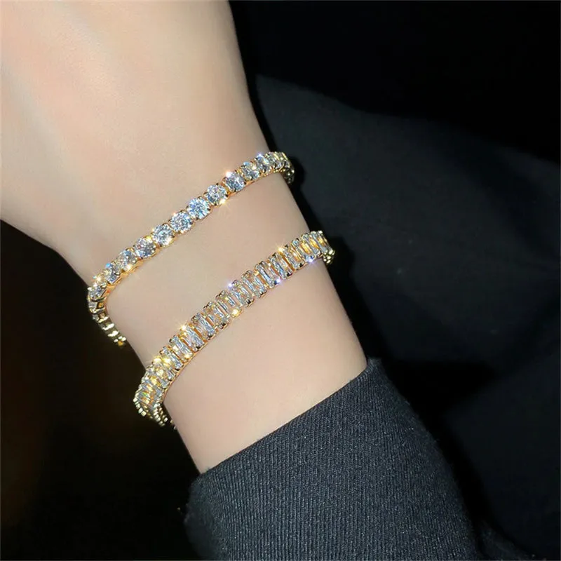Sparkling Multi-style Zircon Bejeweled Tennis Bracelets