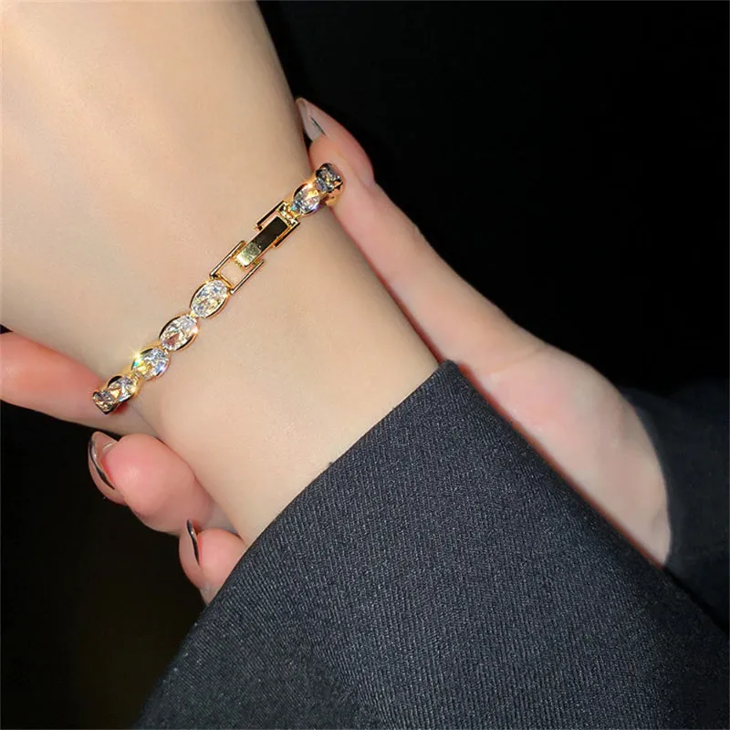 Sparkling Multi-style Zircon Bejeweled Tennis Bracelets