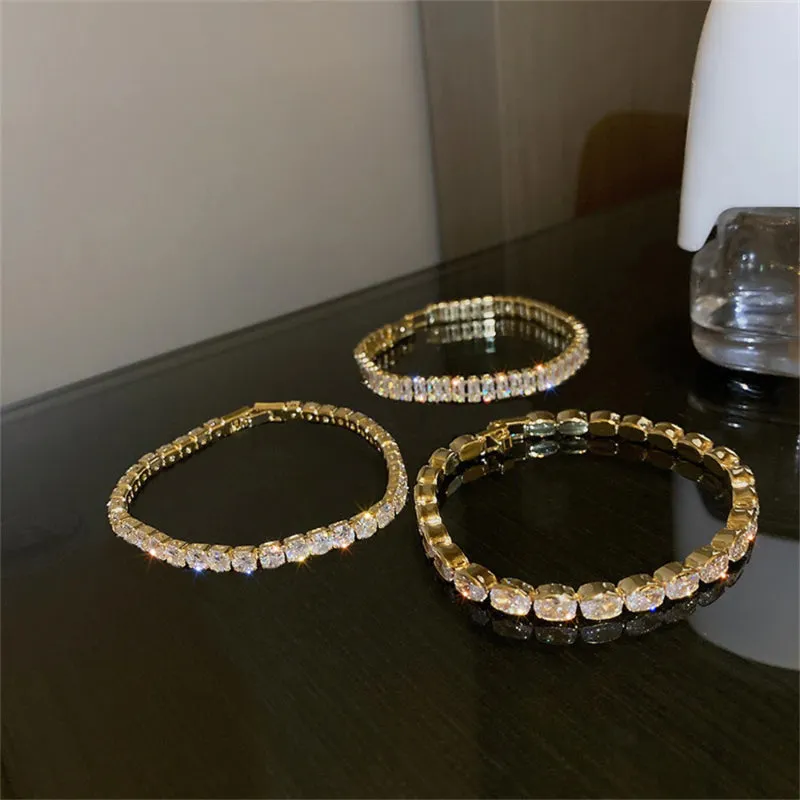 Sparkling Multi-style Zircon Bejeweled Tennis Bracelets