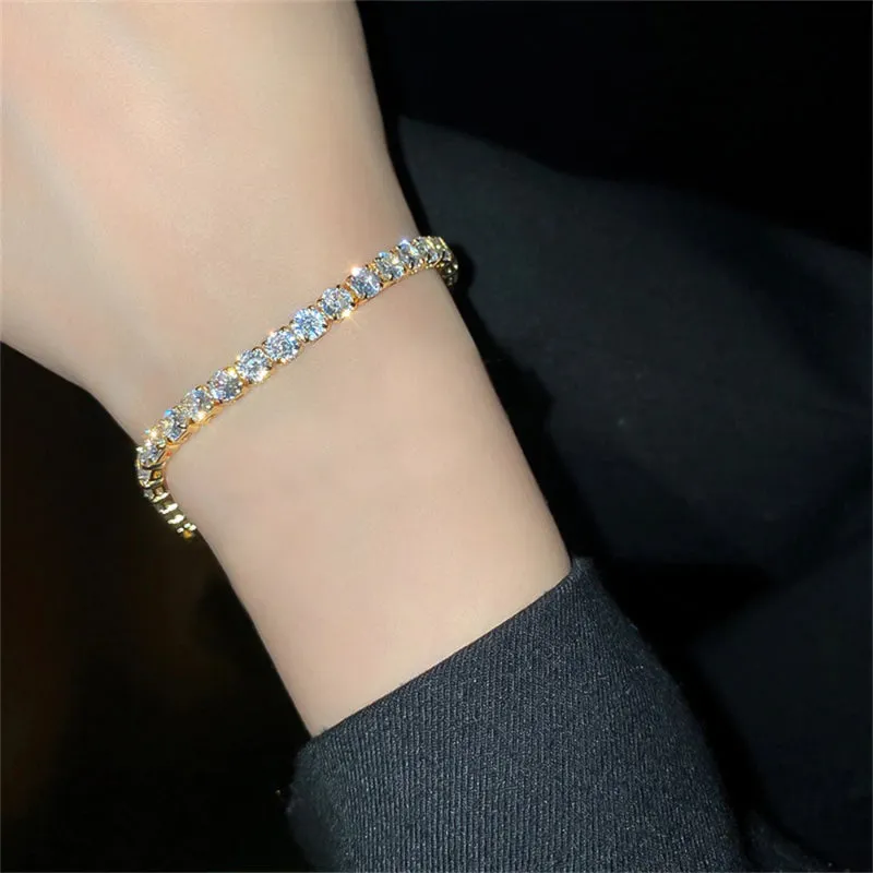 Sparkling Multi-style Zircon Bejeweled Tennis Bracelets